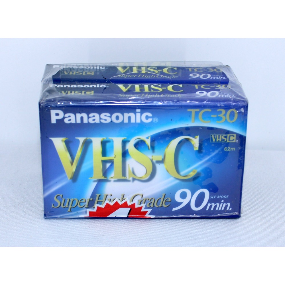Panasonic VHS C TC-30 Super High Grade 90 Minute Blank Cassette Tapes 2 Pack New